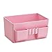 Kolylong Plastic Office Desktop Storage Boxes Makeup Organizer Storage Box (Pink)