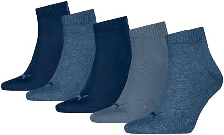 PUMA QUARTER PLAIN 5P, Calzini Unisex - Adulto, Denim Blue - New, 35-38