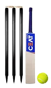 TT Junior Combo Wooden Cricket Kit (1 Bat, 3 Wickets, 2 Bails and 1 Ball) Age Group- (06-16 Years)