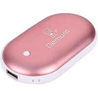 Scaldamani Ricaricabile Scaldamani Portatile 5200mAh Power Bank Doppia Tasca Laterale Scaldamani Elettrico Riutilizzabile per Sci, Campeggio, Escursionismo, Regali e Molto Altro (Oro Rosa)