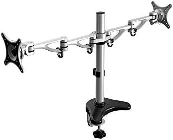 NBSilence® Desktop Dual LCD Monitor Mount Two Screen Computer Holder Two Screen Display Bracket Stand Fit for 10"~24", Support Max 17.6lbs(8kgs) Weight