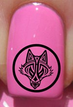 Tribal Wolf Stamp - Nail Decals by YRNails