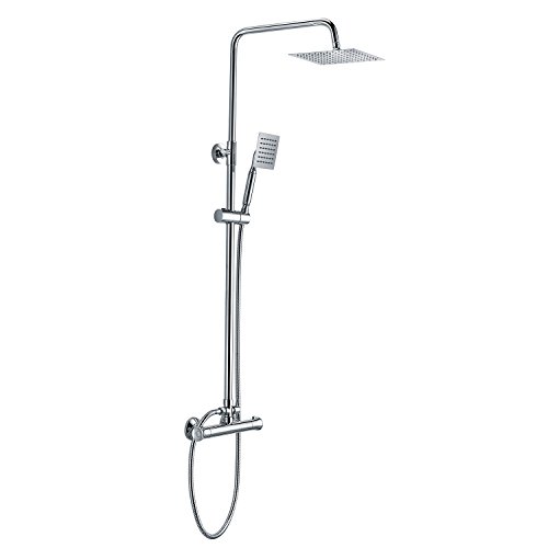 Preisvergleich Produktbild Thermostat Duschsystem Duscharmatur Duschset Regendusche+Duschstange+Handbrause