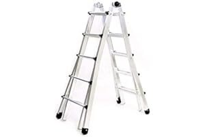 SCALE O.G. DI FRANCESCO OREFICE Scala Multiuso (Alluminio 5+5 Gradini = 5 m), Telescopica, Adatta x Professionisti, Versatile x Lavoro, Prodotto In Italia