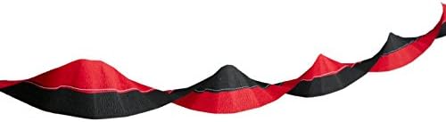 15 foot long Crepe paper streamer made with SUPERIOR THICK crepe paper ideal for any occasion Red and Black