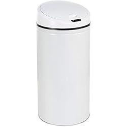 WIS Poubelle Automatique de Cuisine Rond Poubelle INOX Blanc 30L