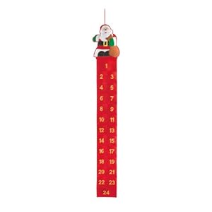 Sigel Zb113 Calendrier de l'Avent Père Noël Thème avec poches pour remplissage/feutre/115 cm de long/rouge