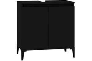 ‎VIDAXL vidaXL Szafka pod umywalkę, czarna, 58x33x60 cm, szafka łazienkowa, mebel pod umywalkę, szafka umywalkowa, szafka do łazienki, meble do łazienki