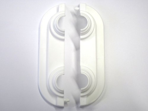 Preisvergleich Produktbild Doppelrosette weiß 14-20mm Lochdurchmesser variabel / mittlerer Rohrabstand 50mm Abdeckung für Heizkörper Rosette (50.0)