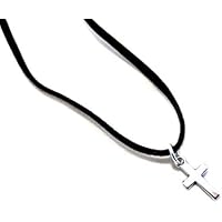 Kette - Silbernes Kreuz am Lederband - Geschenk Konfirmation, Kommunion