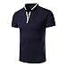 Produktbild Luckycat Herren Sommer T-Shirt Polo Kragen Slim Fit Baumwolle Basic schwarzes Männer Poloshirts Kurze Ärmel Sweatshirt Kurzarm Kurzarmshirts Herren Poloshirt Polohemd T-Shirt Shirt Mit Polokragen