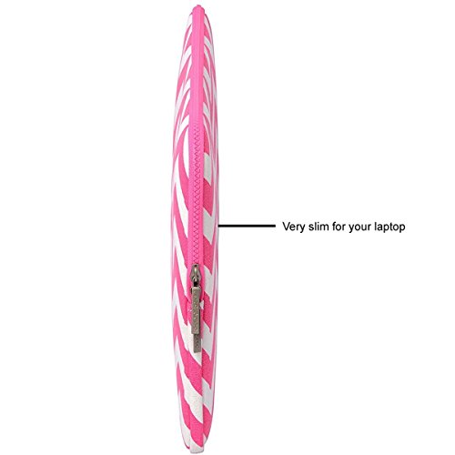 MOSISO Chevron Stil Canvas Gewebe Hülle Laptop Sleeve Tasche Beutel für 11-11,6 Zoll MacBook Air, Ultrabook Netbook Tablette mit einem kleinen Fall, Rose Rot - 6