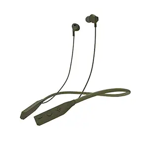 Wings Glide Neckband Latest Bluetooth 5.0 Wireless Earphones Headphones Earbuds 10 Hours Playtime Built-in Woofers for Extra Bass and Siri Google Assistant Control (Olive Green)