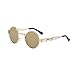 Produktbild Lady Metall Runde Rahmen Vintage Steampunk Sonnenbrille Rosennie Damen Retro Brille Unisex Mode Aviator Spiegel Objektiv Reise klassische Brillenmode Frauen Männer Gothic Metallrahmen Sunglasses (F)
