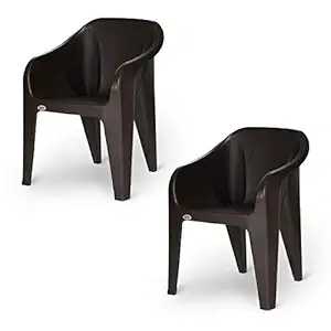 Supreme Futura Plastic Chairs for Home and Office (Set of 2, Wenge)