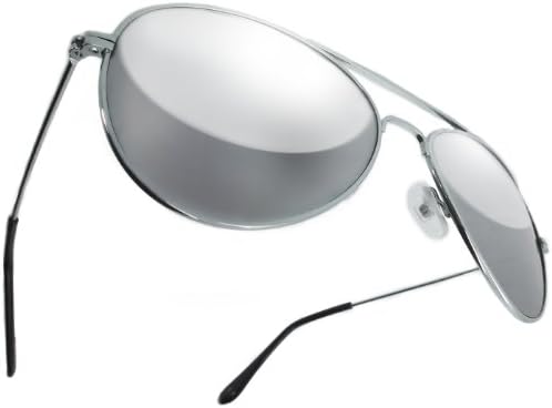Premium Quality RealGLASS Aviator Mirror Lens Sunglasses, Sun Glasses Retro Full Mirrored Glass Lenses