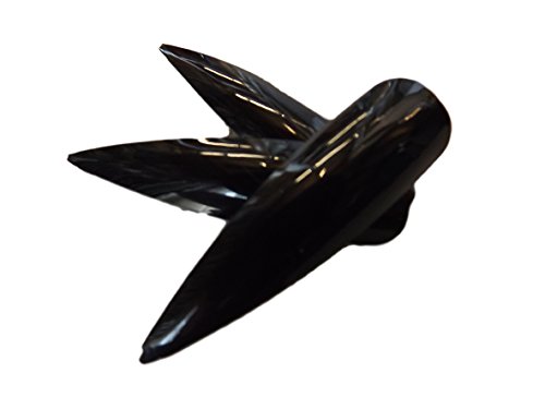 50 x Top Quality False long length Full Coverage Extreme Stiletto Point Tip French false nails, 10 different sizes (5 of each size) & small glue by Fat-Catz-copy-catz (50x Pointed Black Nails)