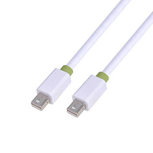 MutecPower 2 Stück von 2 meter Mini DisplayPort (DP) männlich auf Mini DisplayPort (DP) männlich Kabel – 4K Ultra HD – Weiß – 2m Mit 2 Kabelbinder - 5