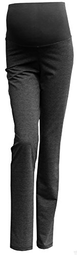 Happy Mama Pregnancy Maternity Casual Cotton Trousers Straight Cut Over Bump XS-XXXL 797Graphite M UK 10