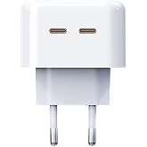 PDAteknoloji Azeada 35W Type-C + Type-C Hızlı Şarj Adapt&ouml;r&uuml; Beyaz PD-A68 (35w &Ccedil;ift Giriş, Şarj Başlık)