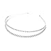 Demarkt Women/Girl Crystal Diamond 2 Rows Headband Shining Decorative Hairband Hairpin Great Gift- Silver
