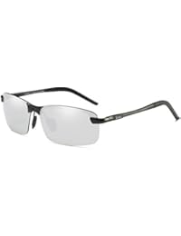 LZXC Herren Polarisierte Fahren Sonnenbrillen Sport im Freien Eyewear Unzerbrechlich Spring Scharnier Ultra-light AL-MG Schwarzer Rahmen HD Objektiv f&uuml;r M&auml;nner