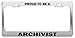 Produktbild PROUD TO BE A ARCHIVIST Metal Chrome License Plate Frame