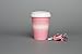 Price comparison product image 50 x 8oz 12oz PAPER CUPS PINK WAVE With WHITE LIDS Party Tea Coffee Cold Hot Drinks Take Away Party Picnic Outdoor Travel (12oz)