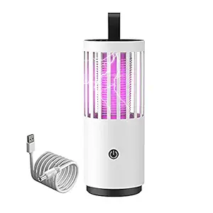 Lucario Bug Zapper, Solar Mosquito Killer Lamp USB Powered Mosquito Low Noise Mosquito Fly Bug Repellent- White