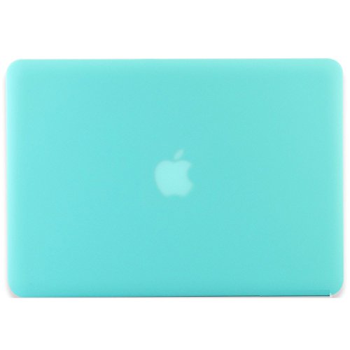 i-Buy Matte Gummierte Harte Schutzhülle Hülle für Apple Macbook Pro 13.3 Zoll mit Retina Display + Schutzfolie + Silikon Tastaturschutz + Anti-Staub-Stecker – Türkis - 4