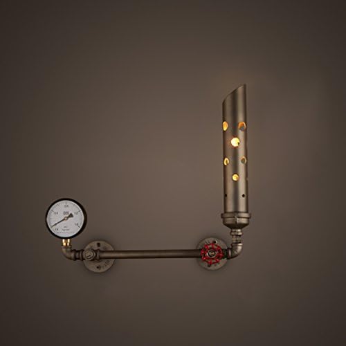 LOFTbd Retro Wall Lamp LOFT Light Exhaust Pipe Pressure Gauge Combination Wall Lamp Iron Aisle Corridor Corridor Lighting European Industrial Bar Restaurant E27 Light Wall