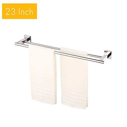 KES Porte-Serviettes Double Barre 60CM de Salle de Bain SUS 304 Acier Inoxydable Poli, A2201S60
