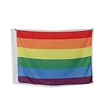 Para uso interior y exterior. Bandera de 150 x 90 cm 100% poliester, España EEUU Alemania Italia Arcoiris elije la tuya (Arcoiris)
