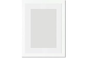 Alison Kingsgate White A4 Frame With Mount For A5 Size (14.8 x 21cm) - Modern Design White A4 Picture Frame With Mount with Safe Perspex Front & Wall Hanging Hooks - Handmade Frames