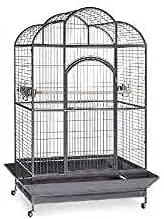 Foldable Metal Bird cage for Macaw,Green Parrot,Umbrella ,cucktoo & All Big Birds with Stand ,Wheel with 3steel Cups,Perch& Tray - Lovely Pets Kingdom L:131.5 x B:102 x H:185cms / bar spacing:24mm