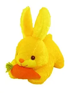 ANITA CORPORATION Rabbit with Carrot Stuffed Plush Soft Toy for Baby Girl Kids Boys - 25 cm, Yellow, 1 Pieces