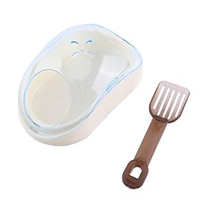Baño de Arena de Hámster, Forma de Ratón de Plástico Contenedor de Baño de Arena Bañera para Mascotas Pequeñas Sauna Baño Aseo Caja con Pala para Hamster Guinea Pig Hurón Gerbil Chinchilla (Blu)
