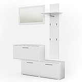 Geräumiger Schuhkipper-Schrank für ca. 20-25 Paar Schuhe und Sitzgelegenheit