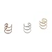 Produktbild 3 Stück Ohrclips, Ohrklemmen, 3 Ringe, Ohrringe – Farben gold, silber und bronze