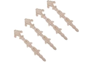 MUXSAM 4 pz Charme Verticale in legno scolpito ad angolo Onlay decorazione da parete su cornice di arredo 25 x 6 cm