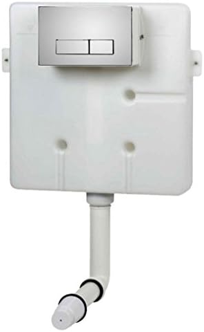 Hansvit CC103 Slimline Concealed Cistern Round/Square Button, White/Chrome