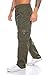 Produktbild Benk Herren Cargo Hose Cargo Pants Unifarbe Arbeitshose Cargohose Cargopants Dehnbund (QDA-14 Grün, XXL)