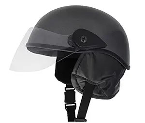 Western Era Stylish Half Face Helmet for Kids || Baby Safety and Comfort || (3-12 Years) (Grey Glossy)