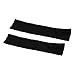 Miki&Co Ladies Winter Plush Ball Decor Black Ribbed Elastic Knitting Leg Warmer Socks Pair