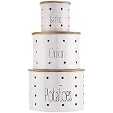 INNOVATIVE GALLERY Set of 3 Potato Onion & Garlic Storage Container For Kitchen | Storage Container For Kitchen Storage with