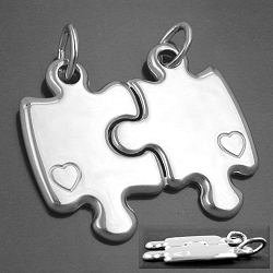 Preisvergleich Produktbild Freundschaftsanhänger mit 2 Herzen, Silber 925