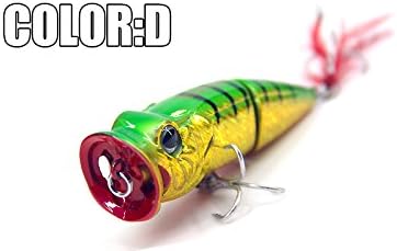 Model Fishing Lures,Hard Bait Assorted Colors, Popper 70Mm 11G, Floating Topwater Baits,D
