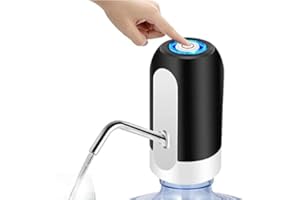 VITT MARKE Dispensador de Agua para garrafas eléctrico con USB y Adaptador Universal Incluido para Botellas y garrafas de 5 a 8 litros (Negro)