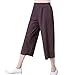 Produktbild Amphia Damen Leinen Weite Hose Patchwark Yoga Hose Sommerhose - Frauen lose Haremshosen lässige Tasche Baumwolle Leinenhosen wadenlange Hose