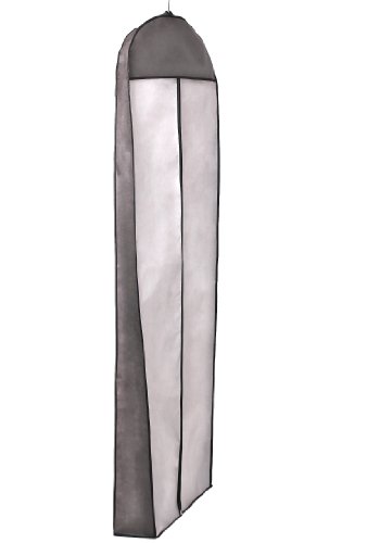 Atmungsaktiver Kleidersack Schutzhülle für Brautkleider / Abendkleider / Anzüge / Mäntel – ca. 180 cm – Reissverschluss – Weiß mit Schwarzer Rahme – Schwarz, KXB105 black - 2